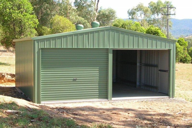 Ezy Blox Sheds Double Garage Gable Kit- 6.0m(W) x 8.0m(L); 2 Roller Doors