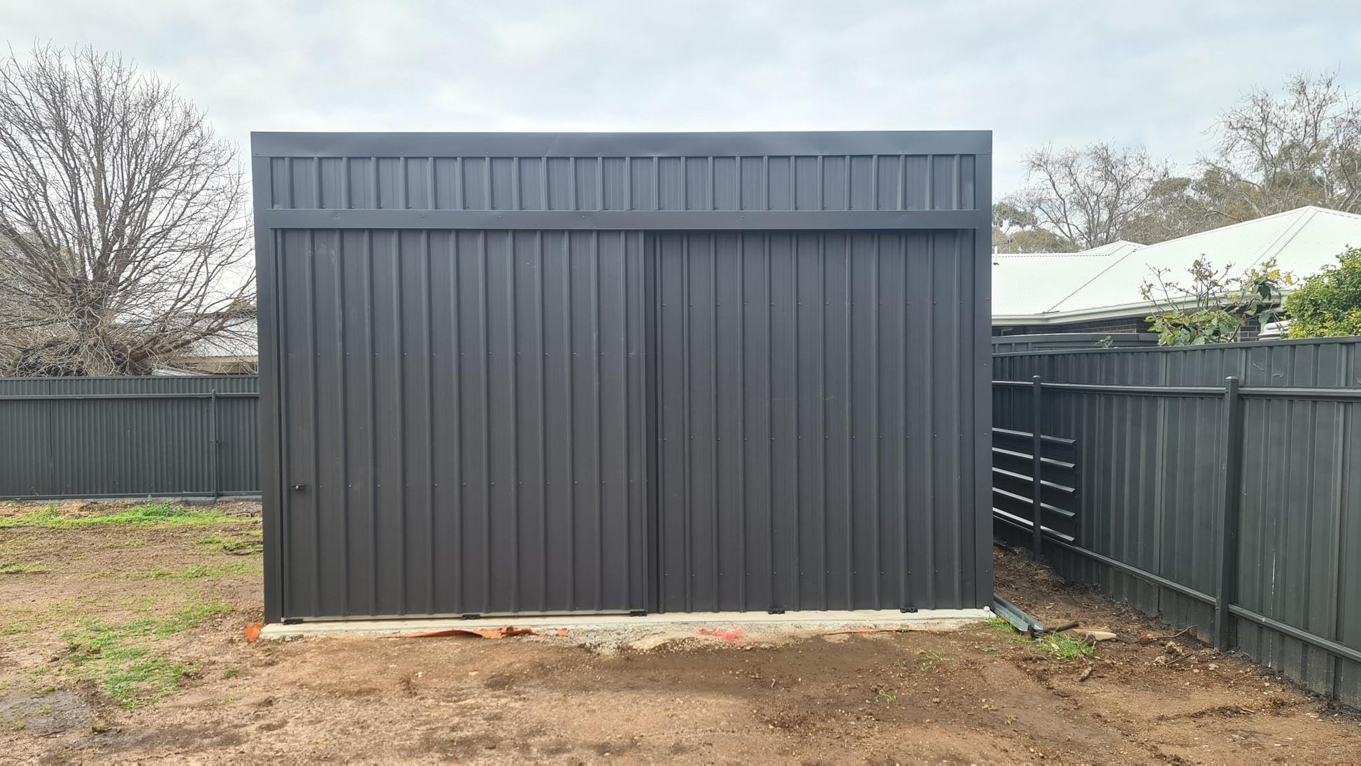 Ezy Blox Sheds Single Garage Skillion Kit- 3m(W) x 5m(L); 1 Roller Door