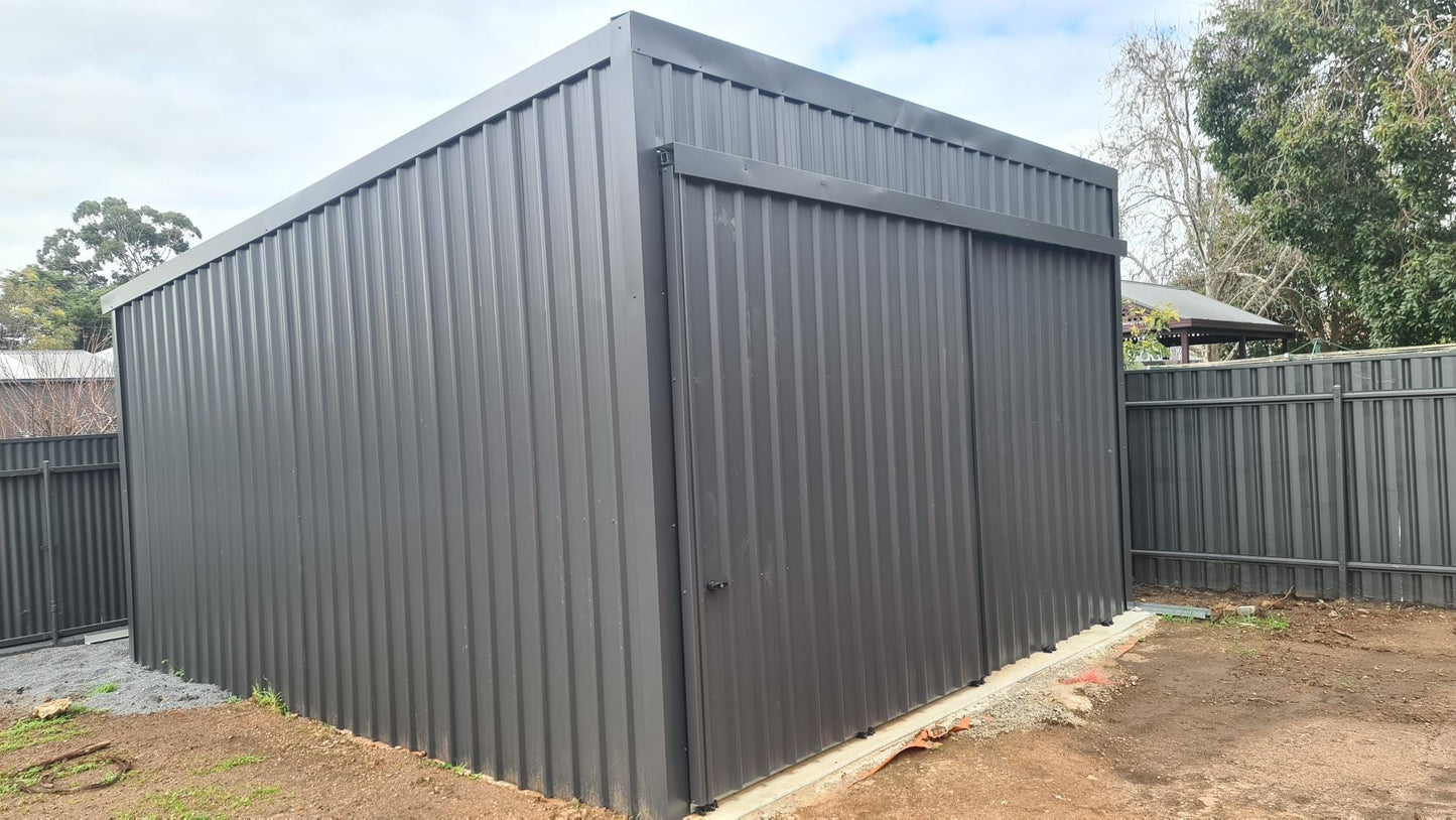 Ezy Blox Sheds Single Garage Skillion Kit- 3m(W) x 7m(L); 1 Roller Door