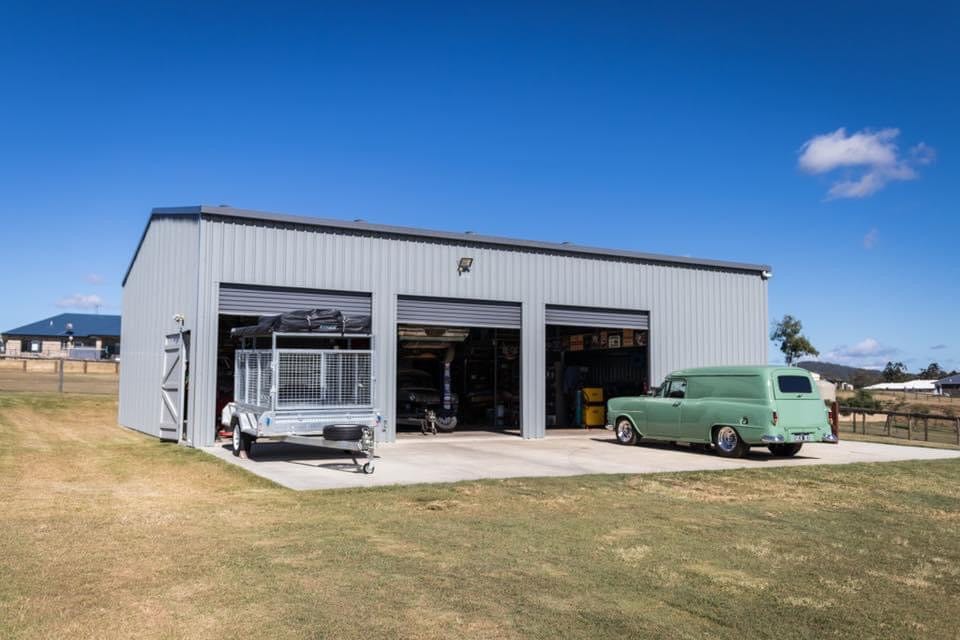 Ezy Blox Sheds Workshop- 12.6m(L) x 10.2m(W) ; 3 Roller Doors Inc.