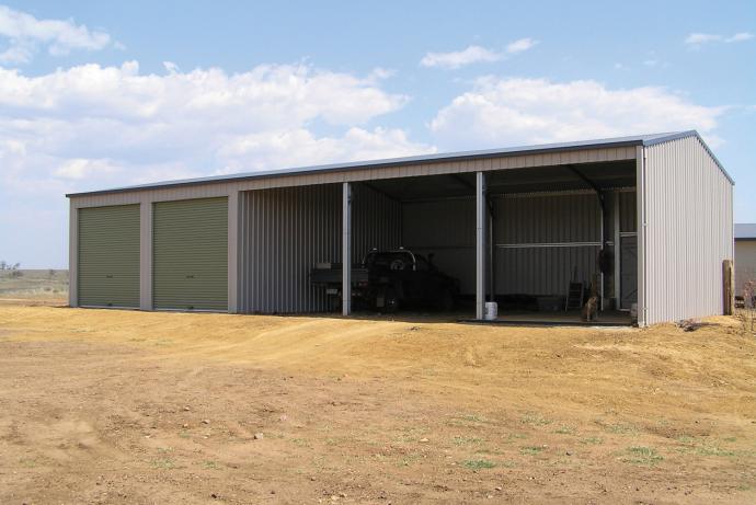 Ezy Blox Sheds Farm Shed Kit - 13.6m(W) x 16.0m(L); 4 Bay Shed