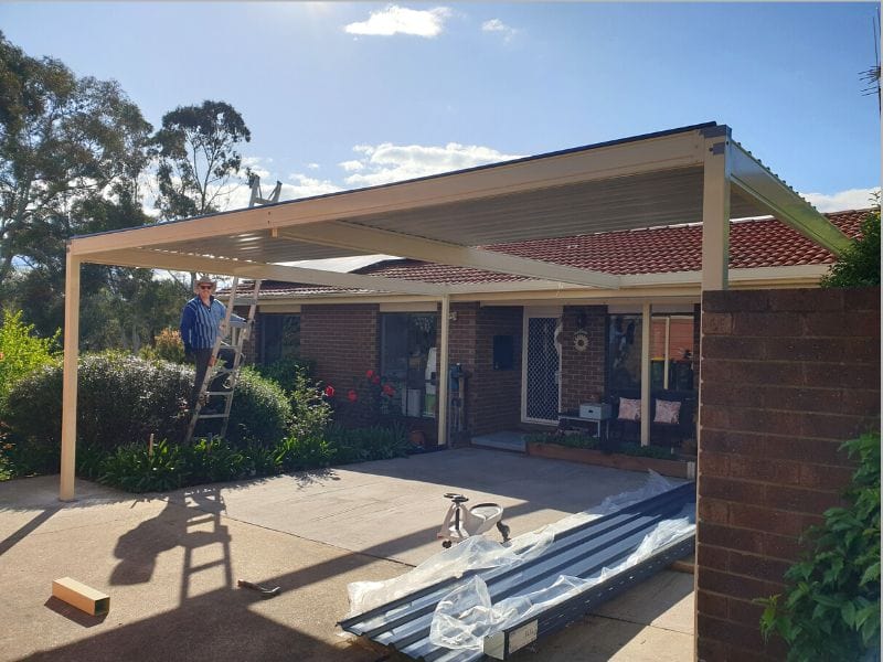 Ezy Blox Sheds Flat Roof DIY Double Carport Kit - 6M x 6M - High Gloss Finish