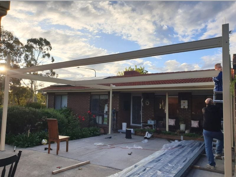Ezy Blox Sheds Flat Roof DIY Double Carport Kit - 6M x 6M - High Gloss Finish