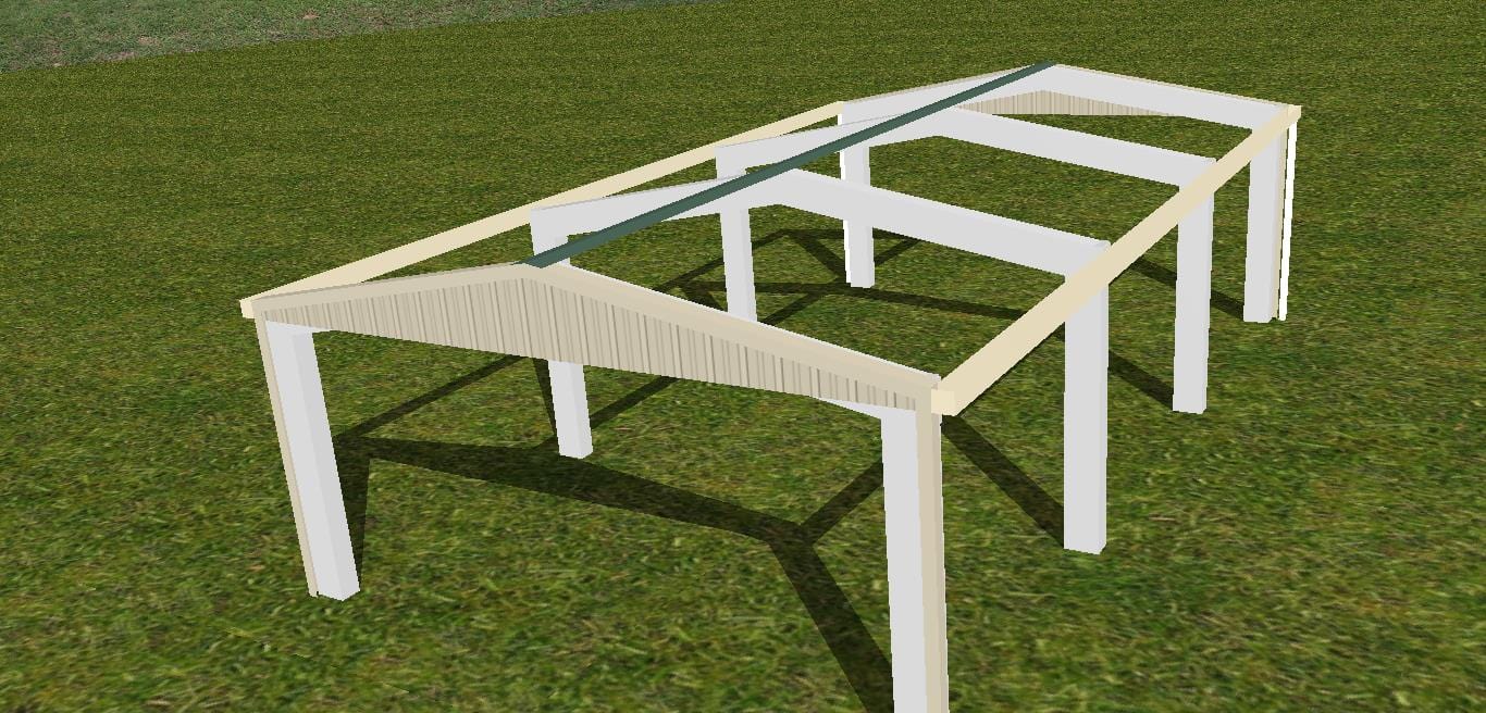 Ezy Blox Sheds Gable Carport Kit DIY - 3.6m x 10.5m