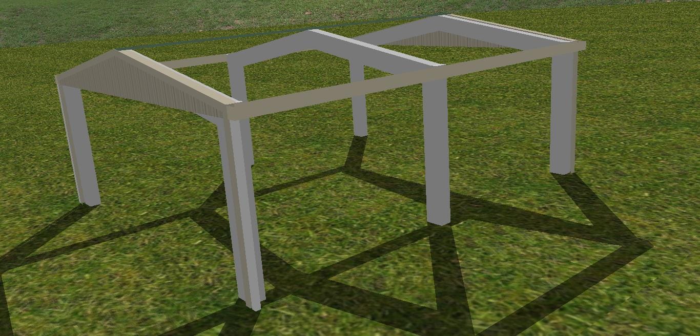Ezy Blox Sheds Gable Carport Kit DIY - 3.6m x 7m