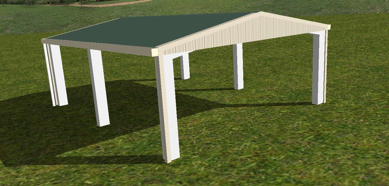 Ezy Blox Sheds Gable Carport Kit DIY - 3.6m x 7m
