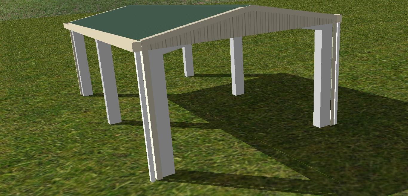 Ezy Blox Sheds Gable Carport Kit DIY - 4.2m x 7m