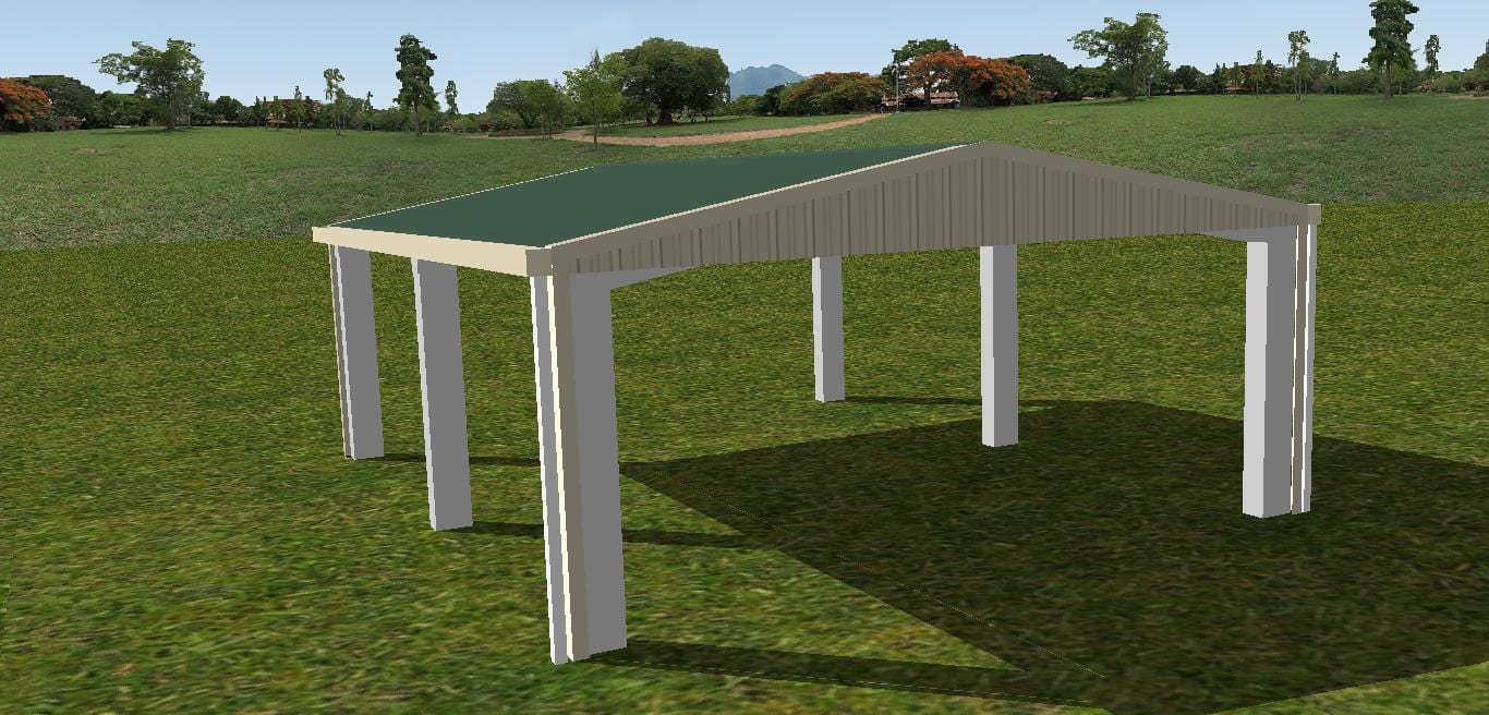 Ezy Blox Sheds Gable Carport Kit DIY - 6m x 7m