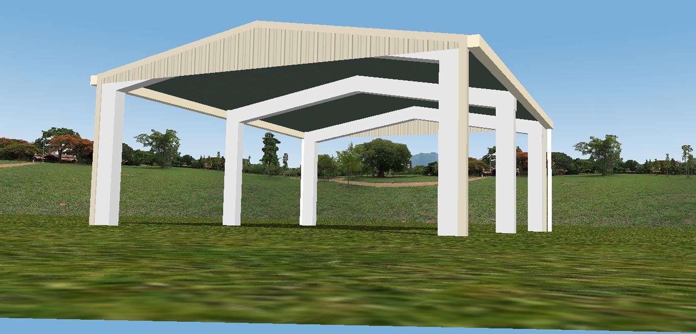 Ezy Blox Sheds Gable Carport Kit DIY - 6m x 7m