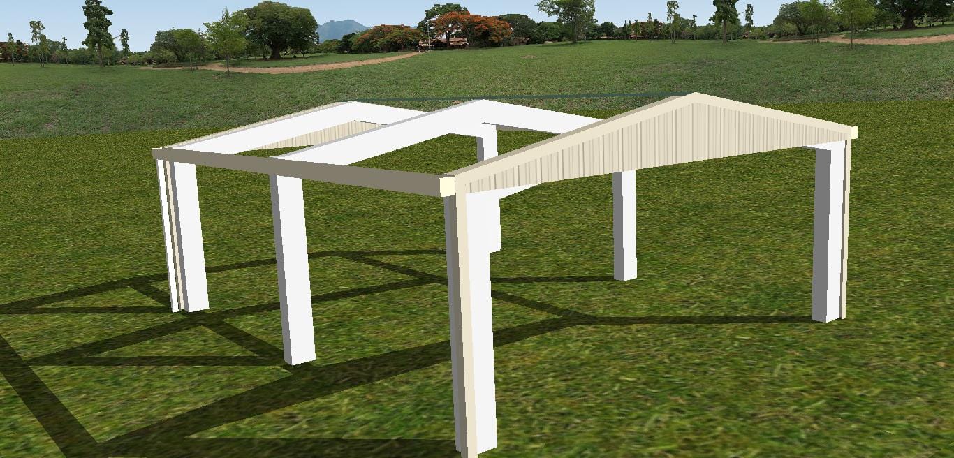 Ezy Blox Sheds Gable Carport Kit DIY - 6m x 7m