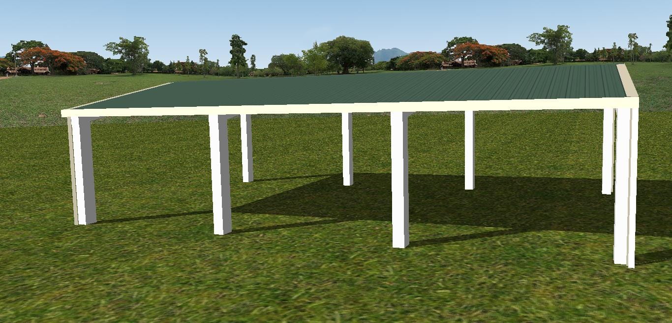 Ezy Blox Sheds Gable Carport Kit DIY - 7m x 10.5m
