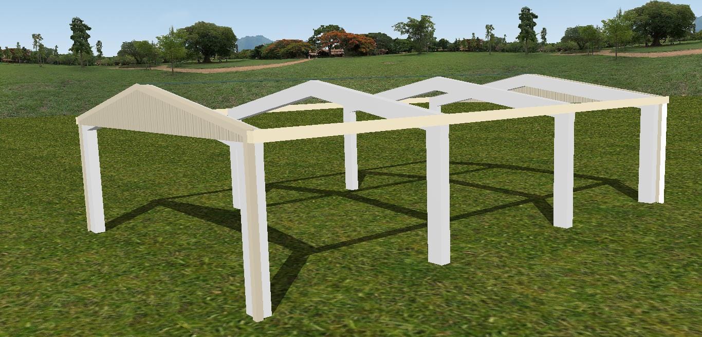 Ezy Blox Sheds Gable Carport Kit DIY - 7m x 10.5m