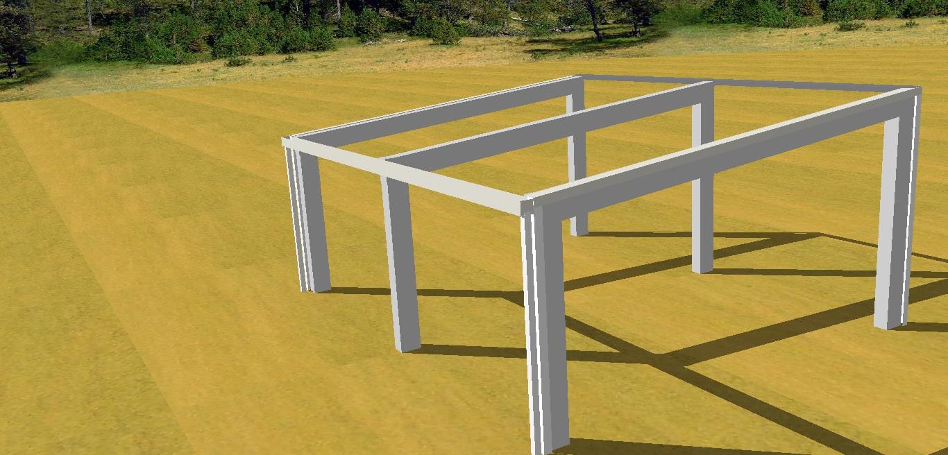 Ezy Blox Sheds Skillion Carport  Kit DIY - 3.6m x 7m