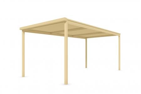 EzyBlox Sheds Flat Roof DIY Single Carport Kit - 3M x 6M - High Gloss Finish