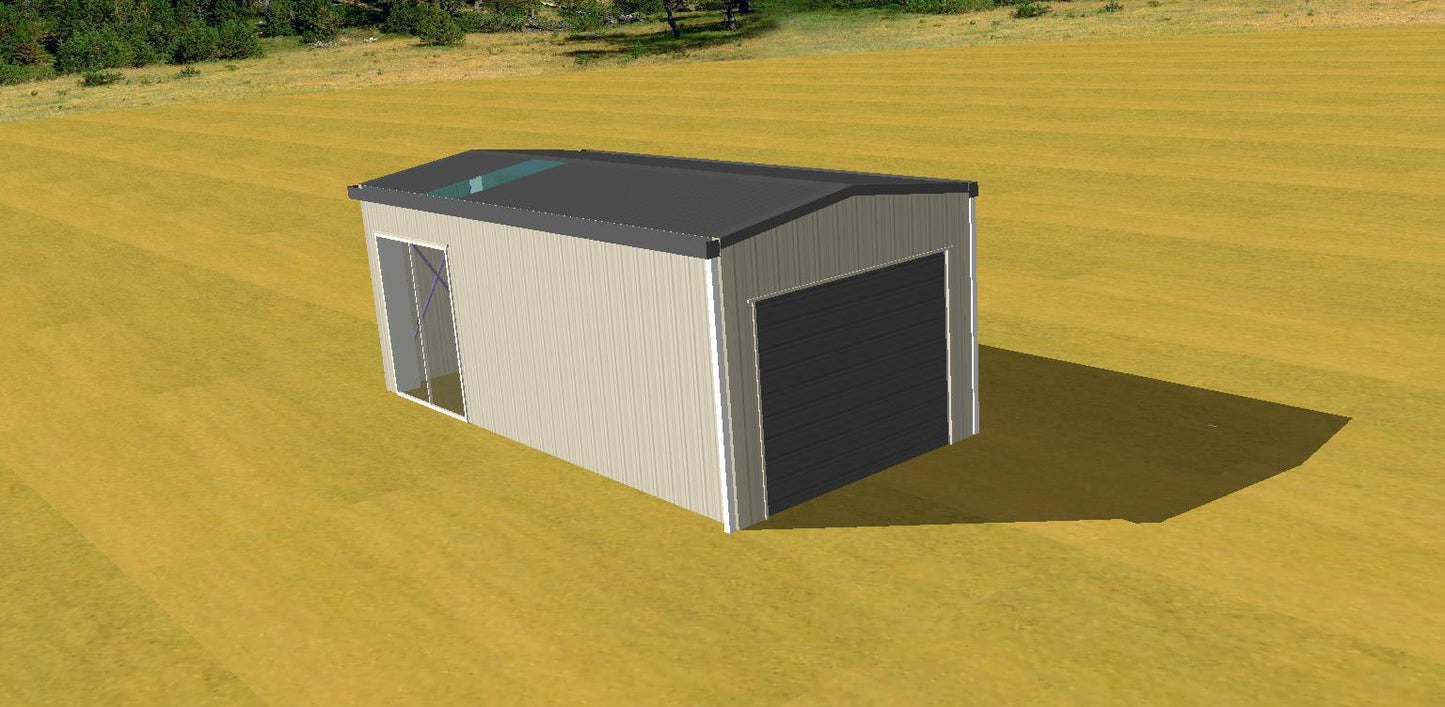 Ezy Blox Sheds Single Garage- 3.4m(W) x 6.8m(L); 1 Roller Door Inc.