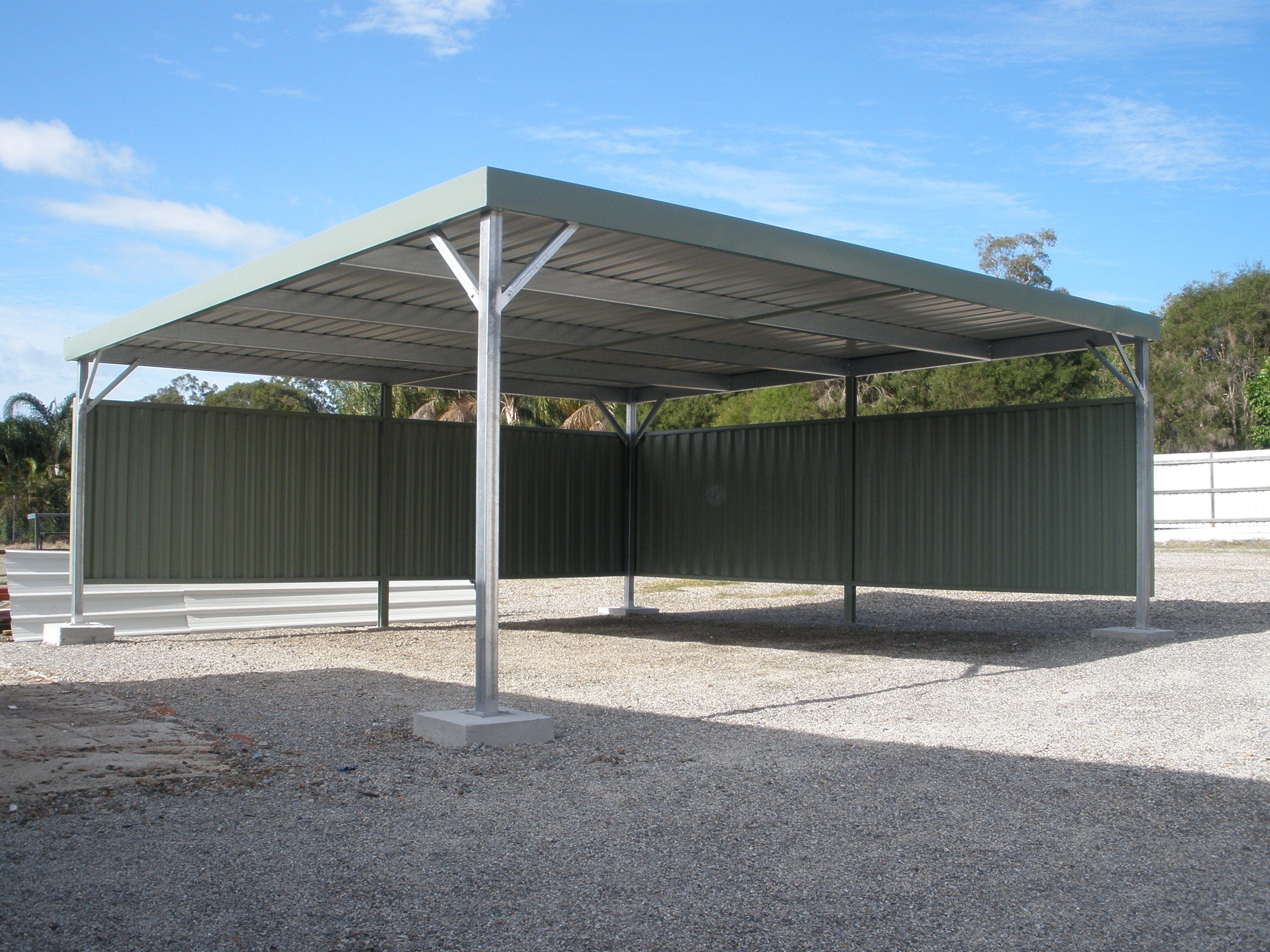 Carports- Steel Skillion, Flat Roof & Gable – Ezyblox Sheds And Steel 