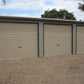 Ezy Blox Sheds Triple Garage- 11.8m(L) x 9.8m(W) ; 3 Roller Doors Inc.