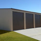 Ezy Blox Sheds Triple Garage- 14.0m(L) x 9.4m(W) ; 3 Roller Doors Inc.